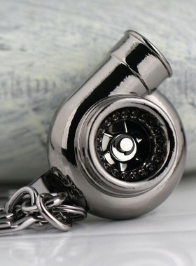 New niversal Car House Cool Gunmetal Spinning Turbo Keychain