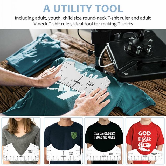 5pcs T-Shirt Alignment Ruler For Guiding Tshirt Measurement - 图1