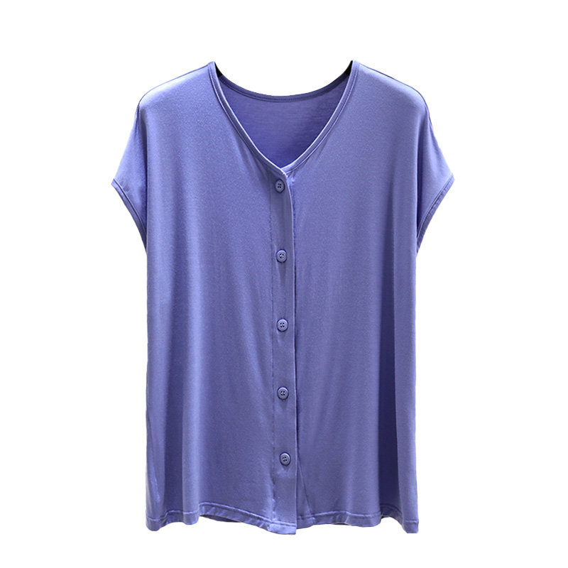 莫代尔V领无袖T恤女夏季薄款背心开衫中老年宽松坎肩家居睡衣上装,淘宝优惠券,粉丝福利购,淘宝优惠卷