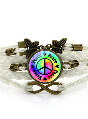 炫彩和平标志时光宝石手链