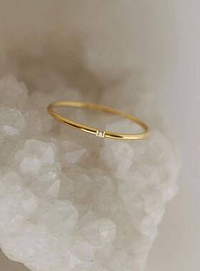 极细女小戒指实心素圈时尚简约个性婚戒grgr