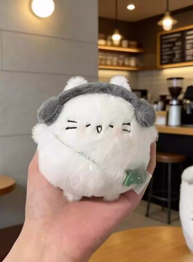 猫猫挂件真给！ins搞怪白色幽灵书包挂件公仔可爱毛绒包包挂饰配