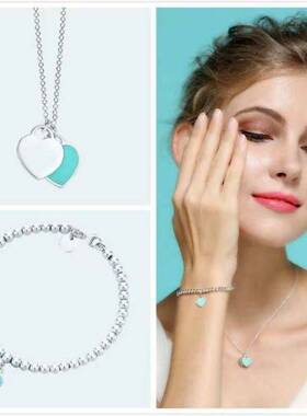 粉色爱心吊坠项链手女款简