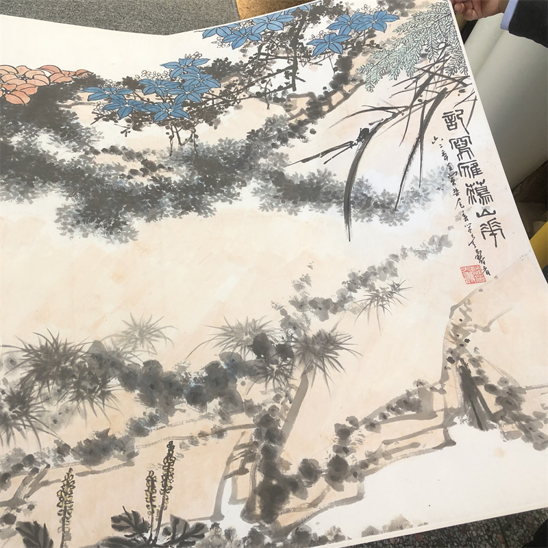 潘天寿记写雁荡山花水墨写意画微喷复制品临摹范本中式玄关装饰画 - 图0