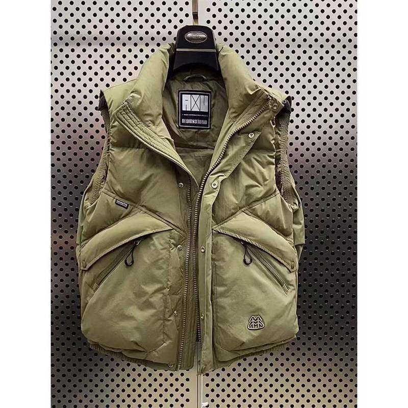 高端工装立领羽绒马甲男2025冬季加厚休闲百搭无袖外套白鸭绒坎肩,淘宝优惠券,粉丝福利购,淘宝优惠卷
