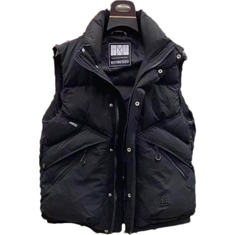 高端工装立领羽绒马甲男2025冬季加厚休闲百搭无袖外套白鸭绒坎肩,淘宝优惠券,粉丝福利购,淘宝优惠卷