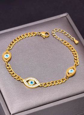 蓝色锁骨链钛钢饰品 Blue collarbone titanium steel jewelry