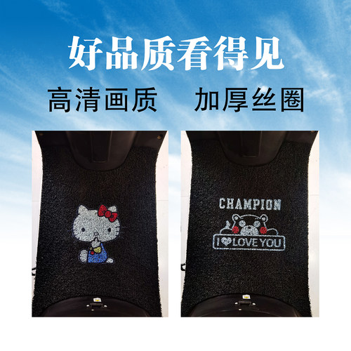 雅迪莱特电动车脚垫YD800DQT-22D YD1200DT-34B防水丝圈脚踏垫 - 图2