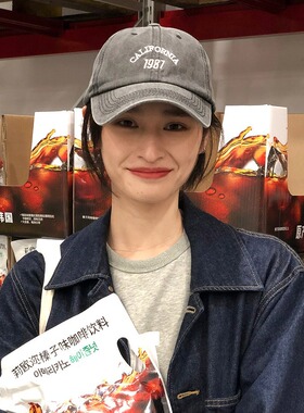 韩版复古水洗棒球帽子女