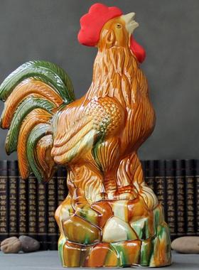 25款陶瓷鸡摆件大红公鸡摆设风水摆件家居礼品装饰品生肖鸡工艺品
