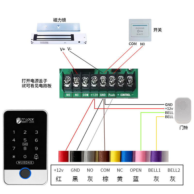 Tongtong lock Bluetooth access control mobile app access control attendance management password swipe card access control all-in-one machine fingerprint waterproof