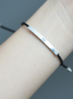 蔡徐坤同款编织手链 黑绳简约男女同款情侣手链可调节明星同款