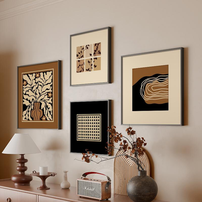 法式中古风客厅装饰画沙发背景墙高级感组合壁画意式极简餐厅挂画,淘宝优惠券,粉丝福利购,淘宝优惠卷