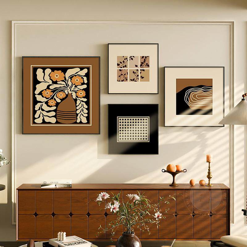 法式中古风客厅装饰画沙发背景墙高级感组合壁画意式极简餐厅挂画,淘宝优惠券,粉丝福利购,淘宝优惠卷