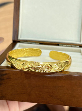 古法莲花手镯女百搭民族风开口