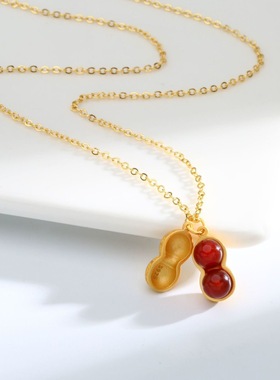 网红爆款好事花生项链女轻奢时尚