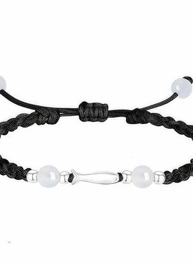 新款锦鲤小鱼编制简约小运连连闺蜜手链男女同款情侣款送女友