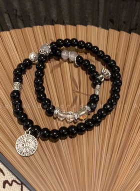 新中式山鬼花串珠双层手串女复古