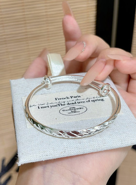 实心圆肚流星雨手镯简约圆管合金