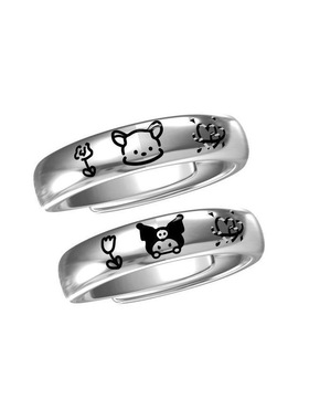 帕恰狗库洛米闺蜜戒指风可爱百搭