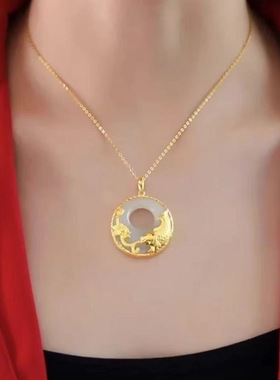 新中式年年有鱼锦鲤富贵花吊坠