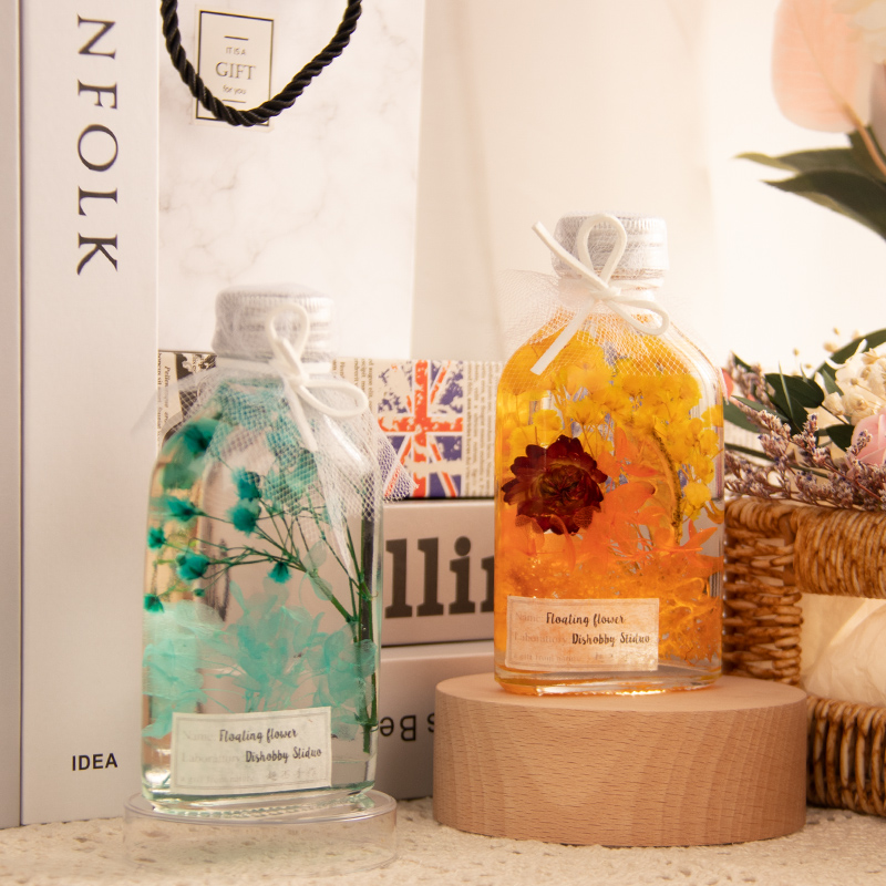 浮游花瓶玫瑰植物标本永生花干花女生日礼物纪念礼盒圣诞节女朋友
