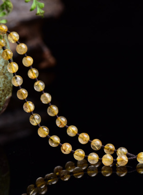 diy配饰黄金金发晶伸缩扣珠链男