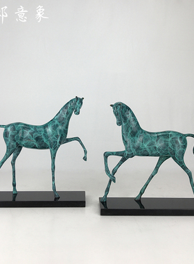 优邸意象马到成功黄铜摆件铜居室