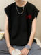 Fashionable brand Pure Cotton Sleeveless T-shirt Men's Summer