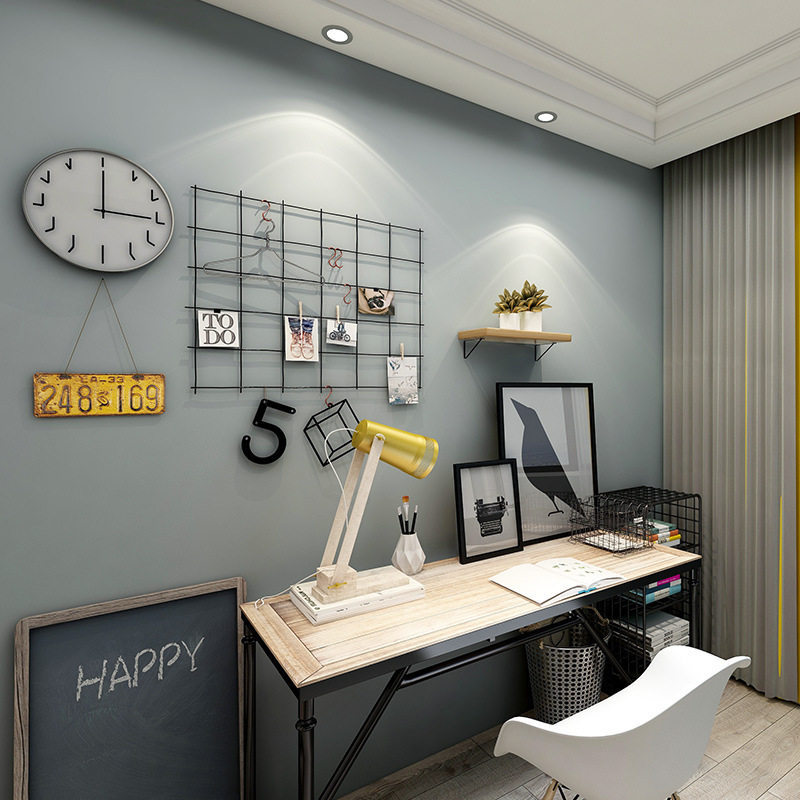 北欧纯色灰色仿蚕丝无纺布墙纸 客厅卧室书房全部贴素色绿色壁纸,淘宝优惠券,粉丝福利购,淘宝优惠卷