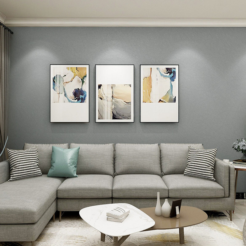 北欧纯色灰色仿蚕丝无纺布墙纸 客厅卧室书房全部贴素色绿色壁纸,淘宝优惠券,粉丝福利购,淘宝优惠卷