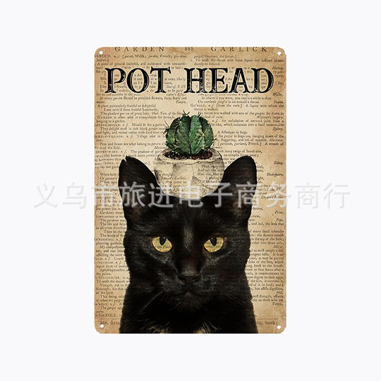 European Retro Cat Decoration Tin Painting Retro Decoration Amazon Wish AliExpress Source