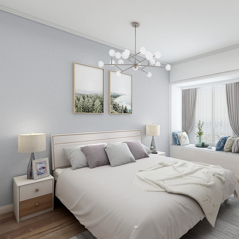 北欧纯色灰色仿蚕丝无纺布墙纸 客厅卧室书房全部贴素色绿色壁纸,淘宝优惠券,粉丝福利购,淘宝优惠卷