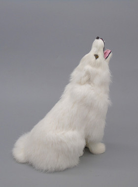 厂家直销仿真皮毛动物仿真狼家居摆件静态动物模型抬头狼