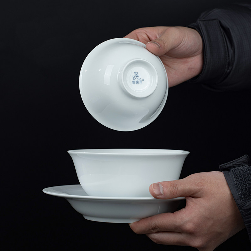 云遇川正德碗盘子景德镇餐具高白瓷碗饭碗汤碗面碗陶瓷盘深盘菜盘