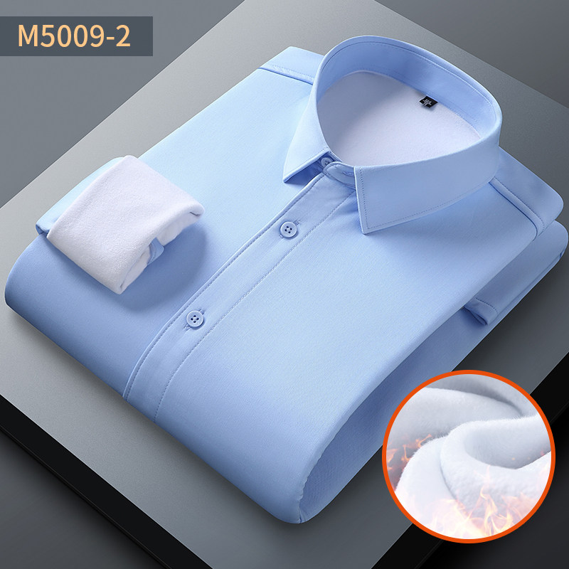 保罗男士工装竹纤维条纹免烫蓝衬衣 保罗奢悍衬衫