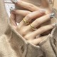 Gold bag silver loach back ring men and women ancient style inheritance plain ring couple pair ring tail ring birthday gift