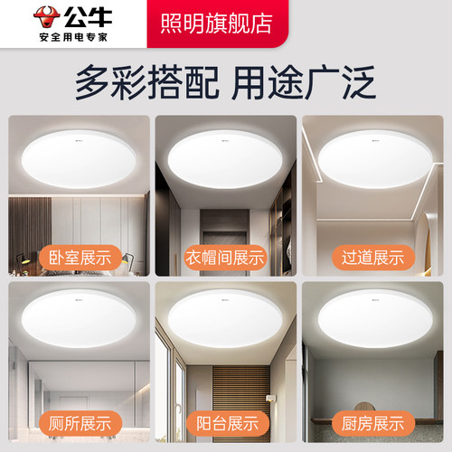 公牛led吸顶灯走廊过道客厅灯2026年新款卧室卫生间厨房阳台圆灯 - 图3