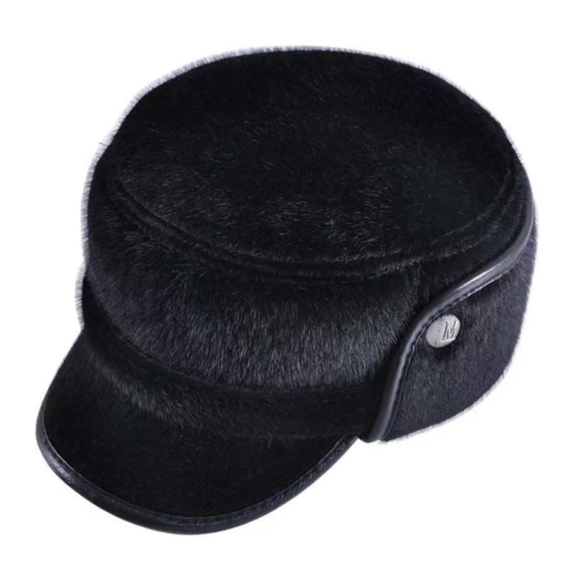 中老年人帽子男士冬季冬天爸爸平顶老人爷爷老头护耳保暖高档男帽 - 图1