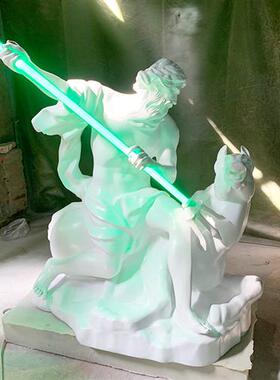 欧洲夜光字玻璃纤维雕塑会所酒店餐厅酒吧酒吧大厅装修落地式摆件