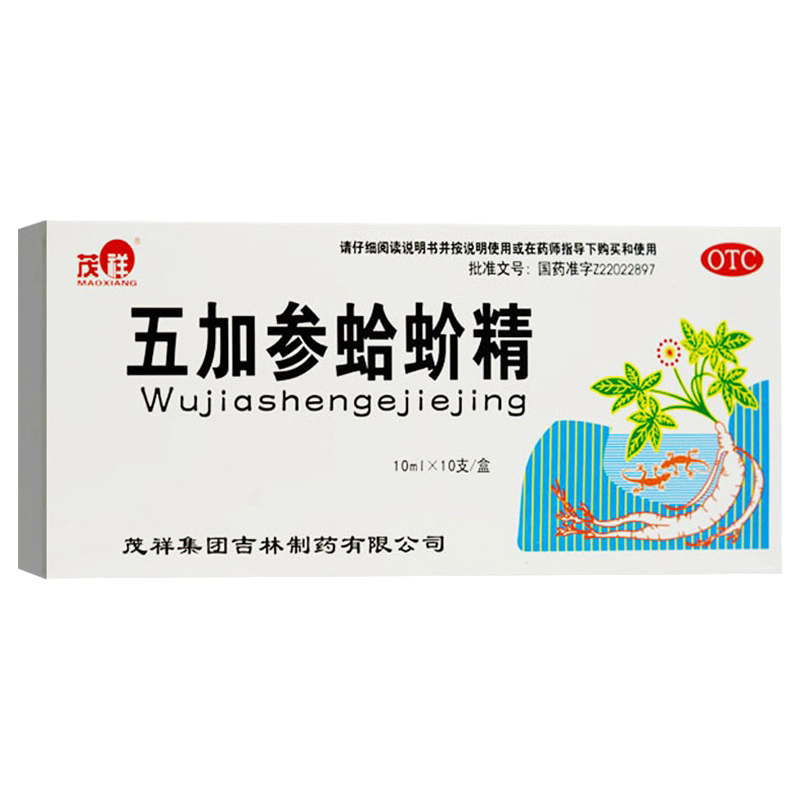 茂祥 五加参蛤蚧精 10ml*10支/盒 - 图0