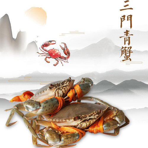 正宗三门青蟹鲜活特大公母螃蟹处子蟹肉蟹礼盒猷蠓2斤装共3-5只 - 图0
