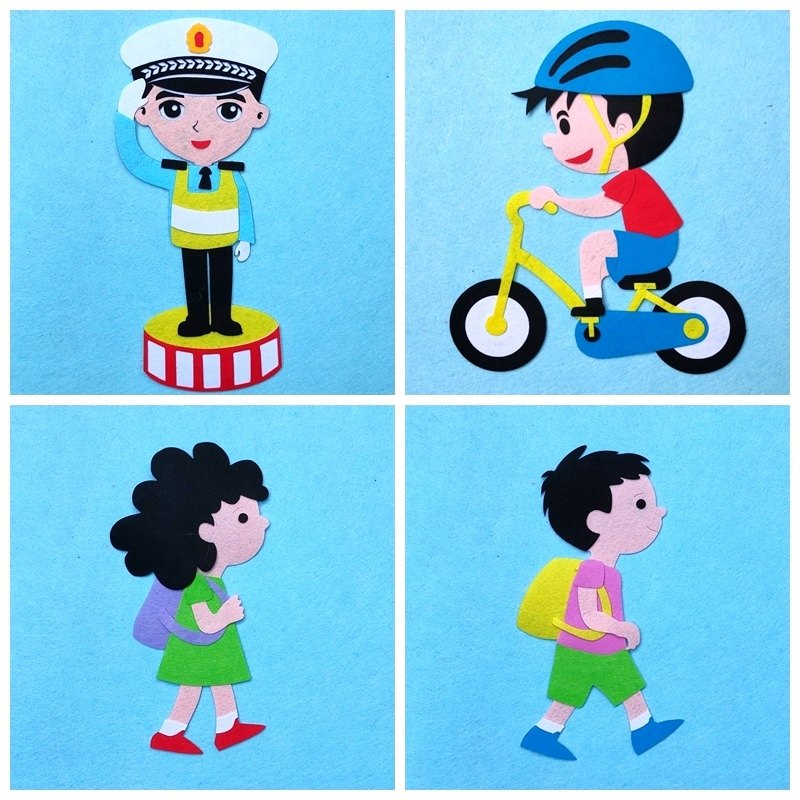 交通安全主题立体墙贴黑板报不织布手工装饰幼儿园中小学教室环创,淘宝优惠券,粉丝福利购,淘宝优惠卷