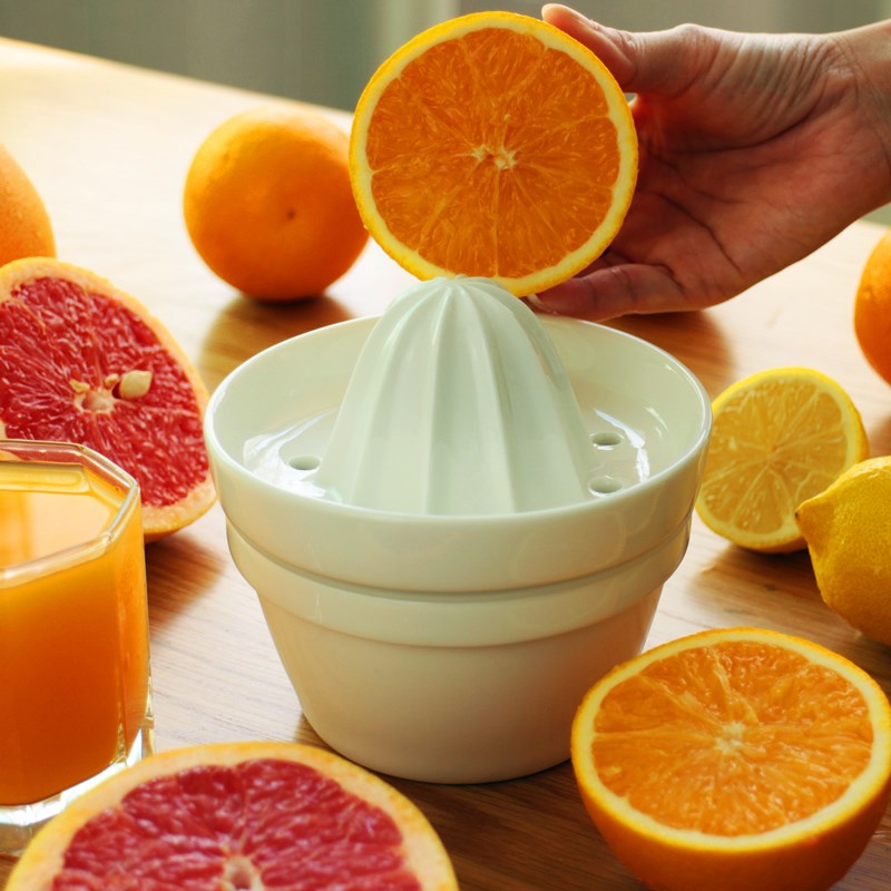 日本陶瓷手动榨汁器挤柠檬压橙子炸汁神器宝宝水果汁机橙汁杯家用 - 图2