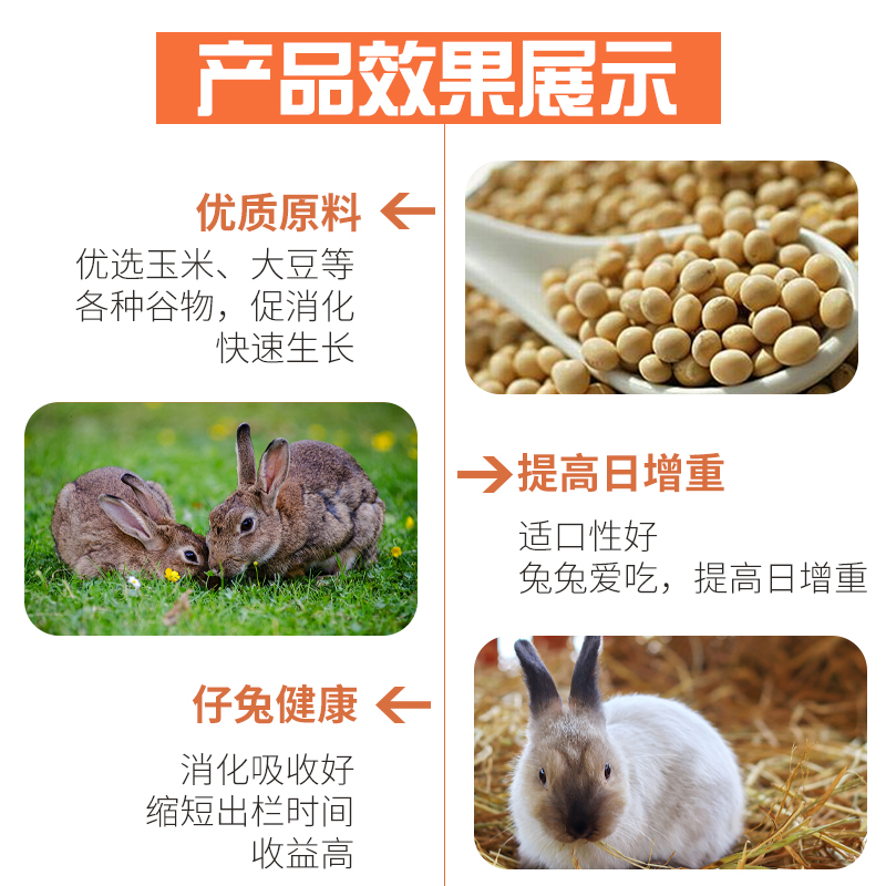江泉996成兔兔粮40斤肉兔育肥宠物兔荷兰猪仓鼠豚鼠垂耳兔营养料 - 图1