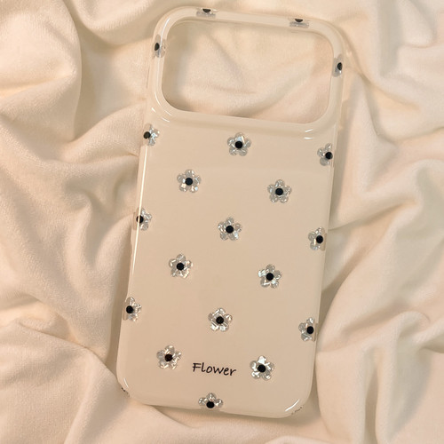 北比 韩系温柔鎏金银色花朵适用苹果18promax手机壳iphone16pro新款14女17pro高级感15pro全包双层防摔手机套 - 图3