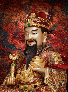 东来紫重工文财神佛像招财供奉神像纯铜范蠡铜像比干财神爷店铺
