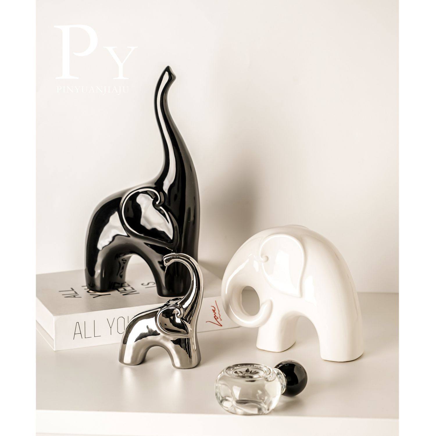 北欧高档摆件招财象轻奢高档家居酒柜装饰品客厅现代办公室礼物,淘宝优惠券,粉丝福利购,淘宝优惠卷