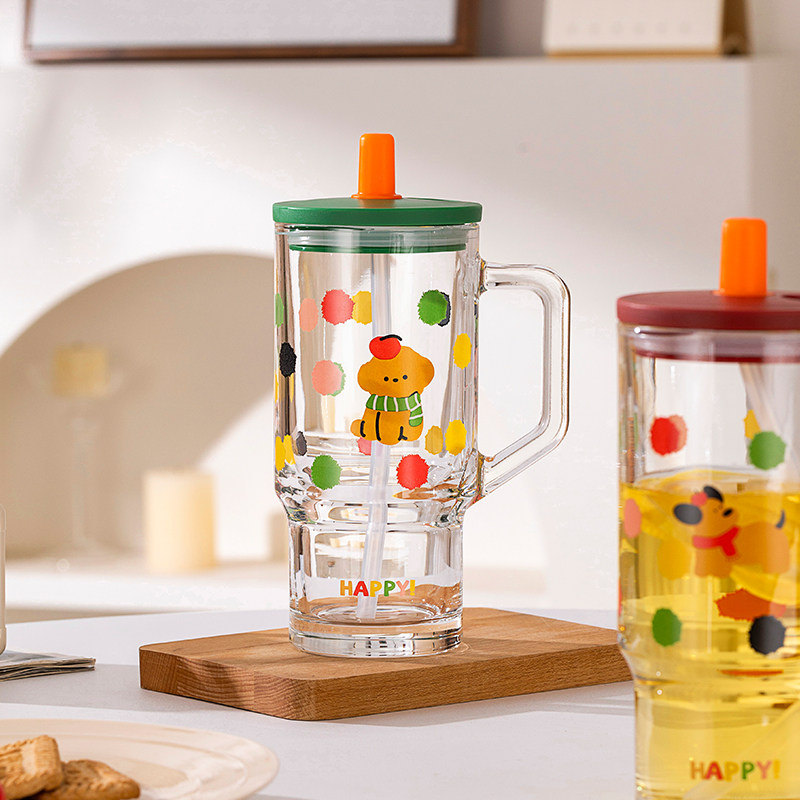 乐唯诗吸管快乐冰霸水杯巨无霸玻璃