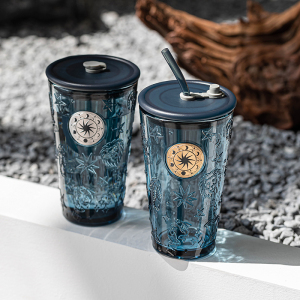 乐唯诗星座原色玻璃吸管杯